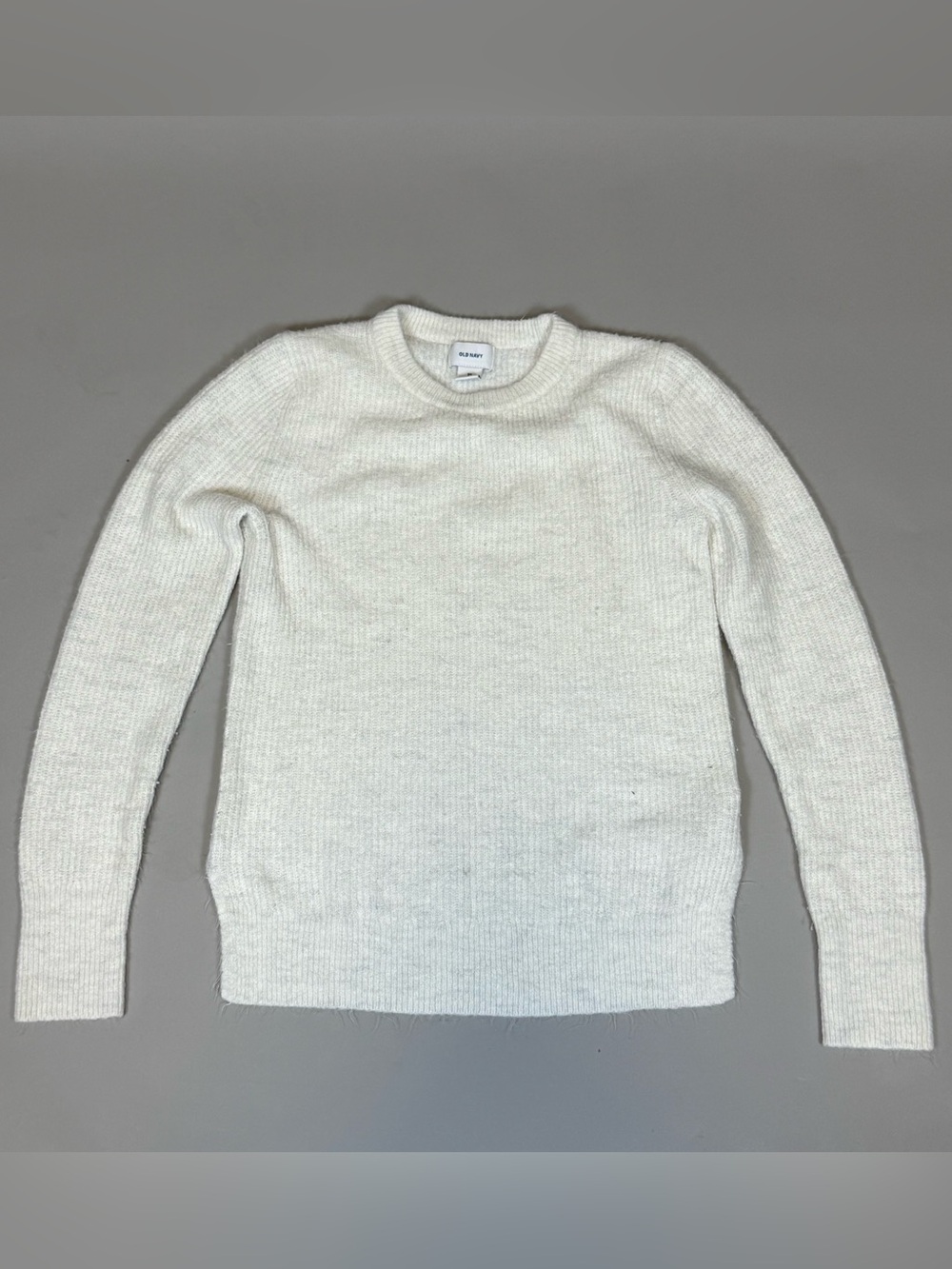 Old Navy Women’s XS Ivory White Crew Neck Knit Sweater Long Sleeve
